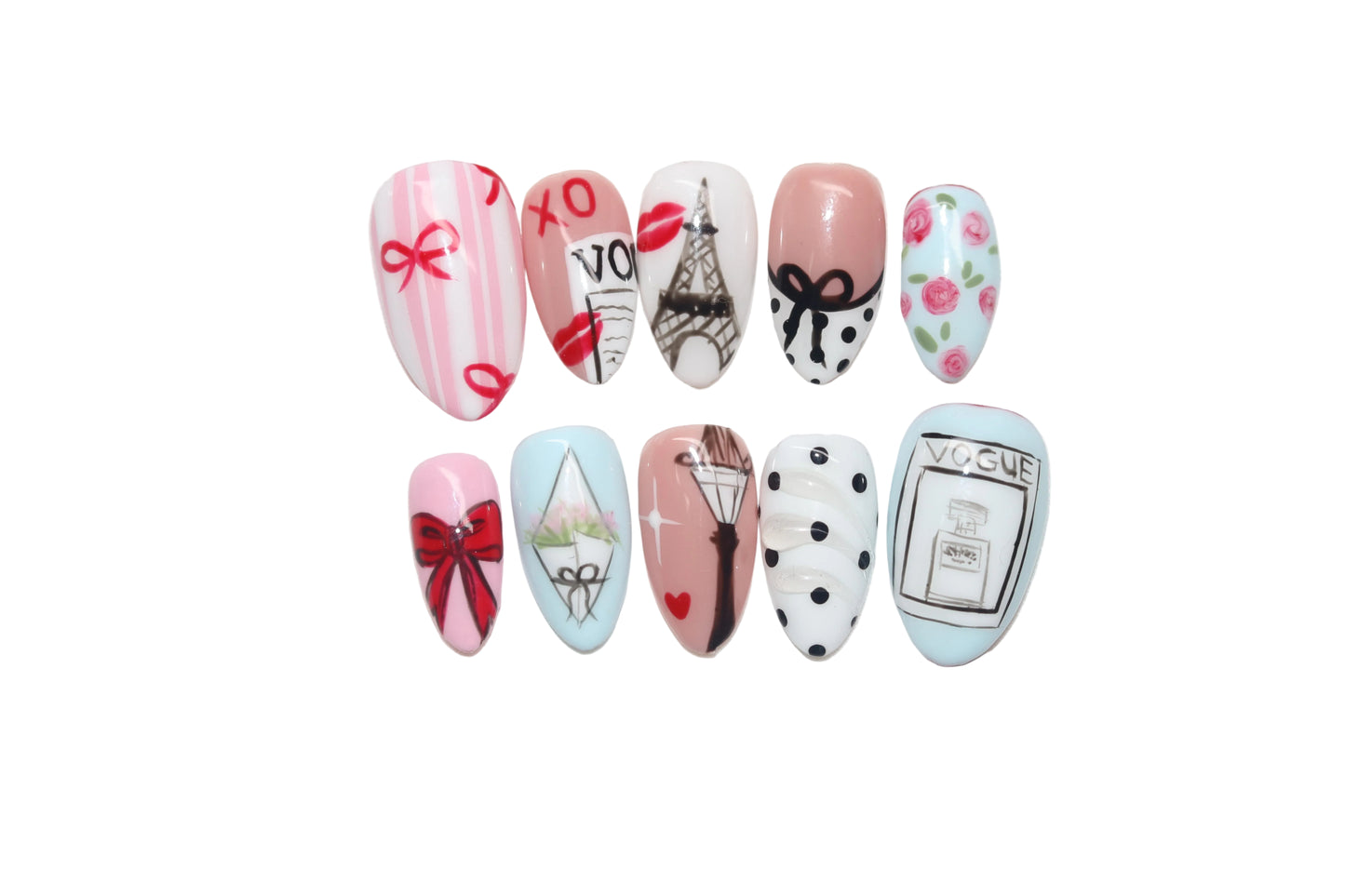 Love letters in Paris - Press On Nails