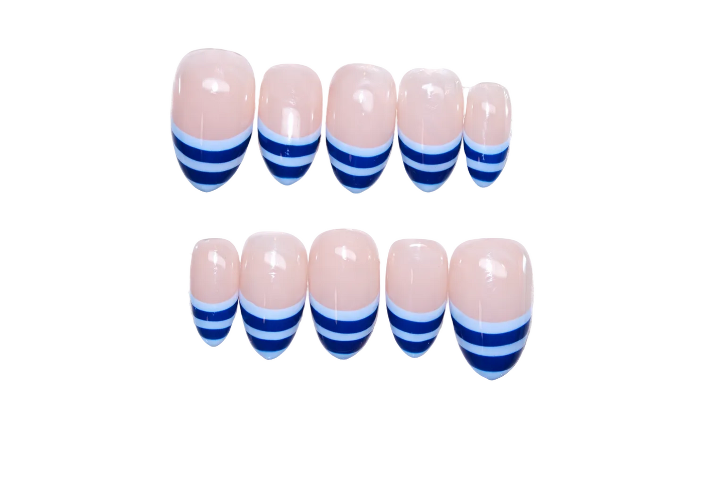 Double Lined French Tips - Press On Nails